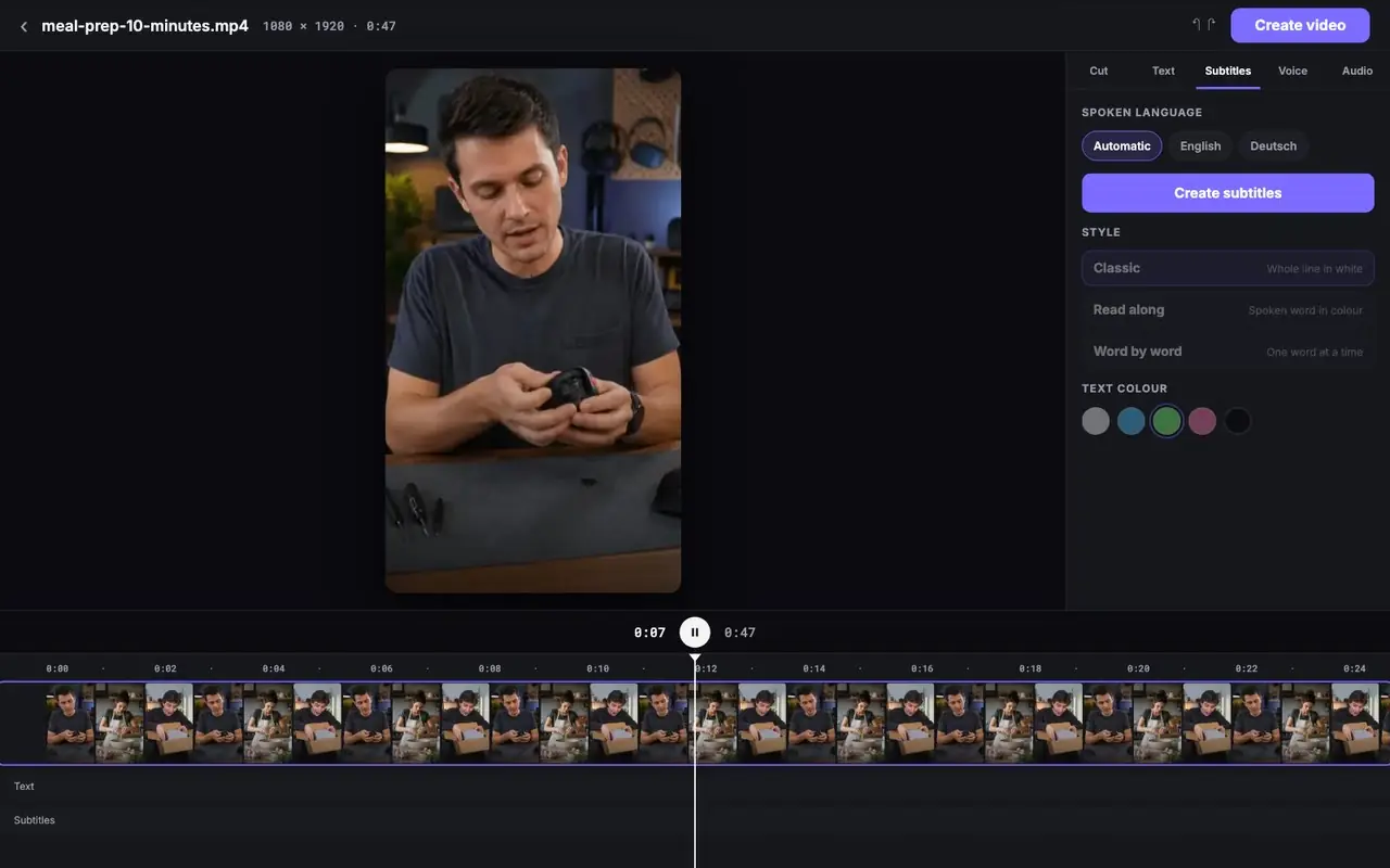Generate subtitles and choose one style for every video